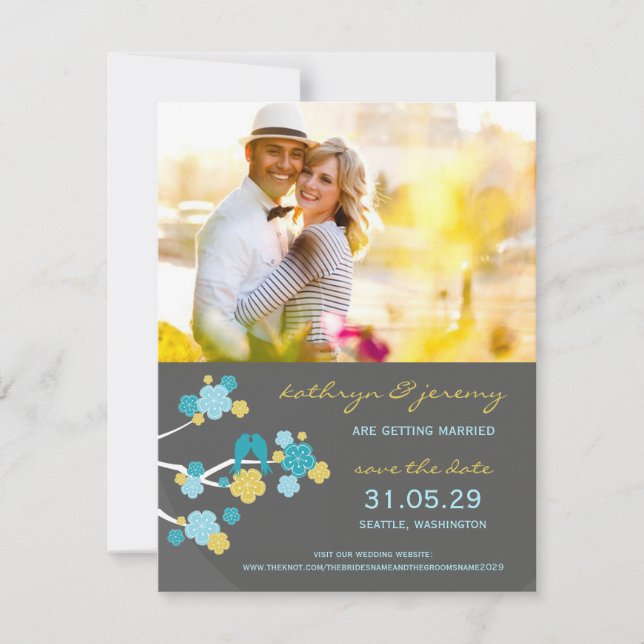 Cherry Blossoms Sakura Love Birnen Save the Date Einladung (Vorderseite)