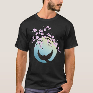 Cherry Blossoms SAKURA Vollmond Bird 1 T - Shirt