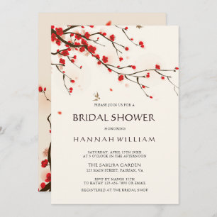 Cherry Blossoms   Sakura Watercolor-Brautparty Einladung