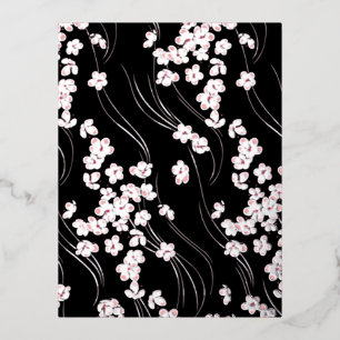 Cherry Blossoms Save the Date Folien Feiertagspostkarte