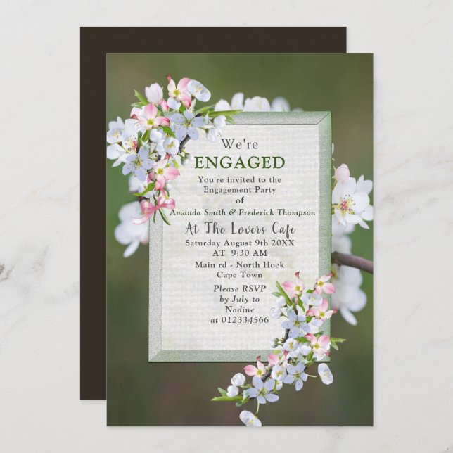 Cherry Blossoms Spring Party Einladung (Vorne/Hinten)