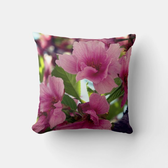 Cherry Blossoms Throw Cushion Kissen (Vorderseite)
