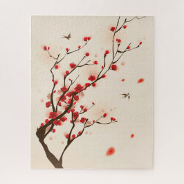 Cherry Blossoms Wasserfarbe Puzzle