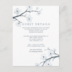 Cherry Blossoms Wedding Guest Details Begleitkarte