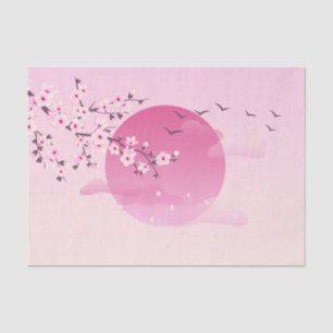 Cherry blüht japanische Landschaft Pink Seidenpapier