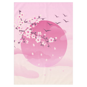 Cherry blüht japanische Landschaft Tischdecke