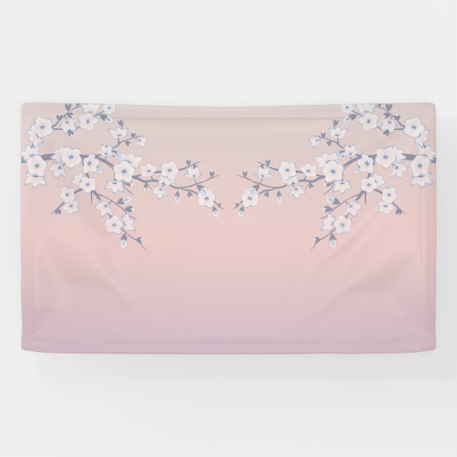 Cherry blüht Rose Gradient Banner (Horizontal)