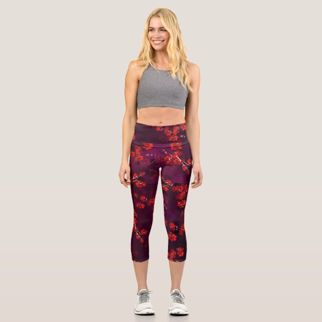 Cherry Blume 3 Capri Leggings (Vorderseite)