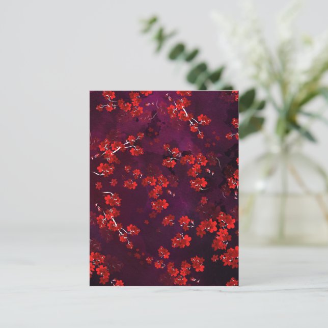Cherry Blume 3 Feiertagspostkarte (Stehend Vorderseite)