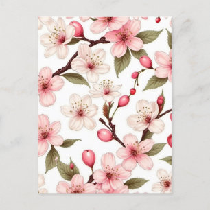 Cherry-Blume-Muster Postkarte