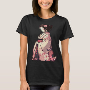 Cherry blüte geisha japanese Frau Blume T-Shirt