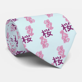 Cherry Blüte Kanji Japanisch Schreiben Krawatte