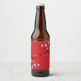 Cherry Blüten Doppelglücklichkeit Chinesische Hoch Bierflaschenetikett
