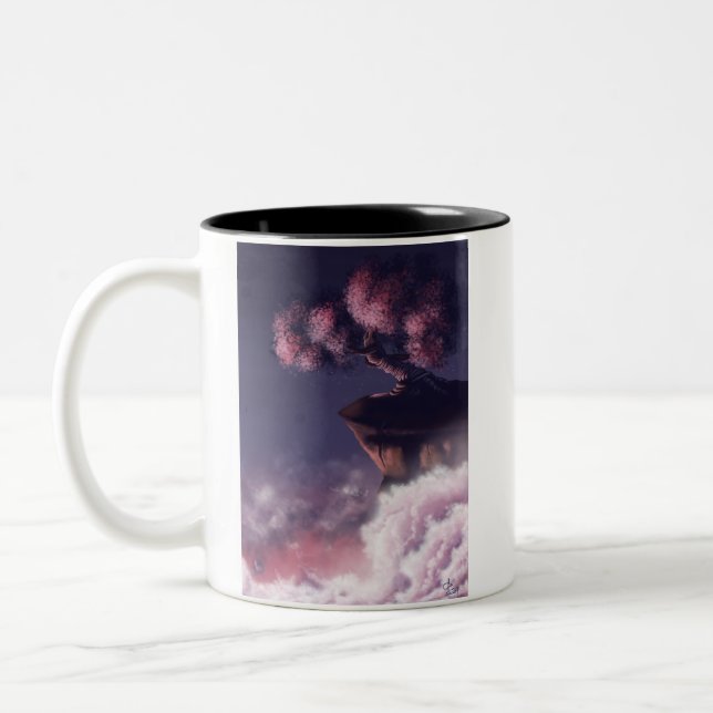 Cherry Blüten Farbakzente Tasse (Links)