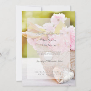 Cherry-Blüten-Rosa-Blume Hochzeit Einladung