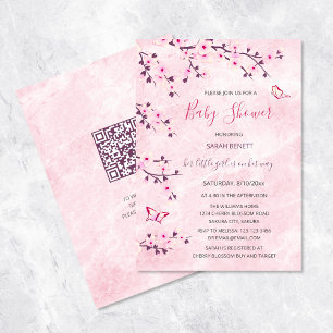 Cherry Blüten Rosa Marble Blütendusche Einladung