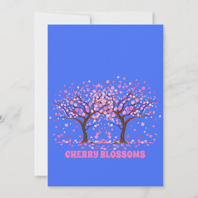 Cherry Blüten Rosa Schneeglobe Einladung (Vorderseite)
