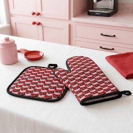 Cherry Bomb Oven Mitt & Pot Holder Set
