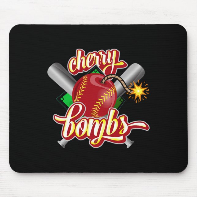 Cherry Bombs Logo Softll Team passend für Mädchen  Mousepad (Vorne)