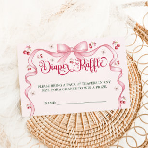 Cherry Bow Babydusche Windelwanne Begleitkarte