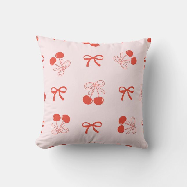 Cherry Bow Elegance Kissen (Vorderseite)
