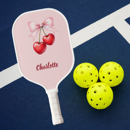 Cherry bow rosa name pickleball schläger