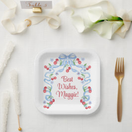 Cherry Bows Watercolor Pappteller