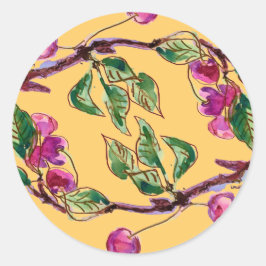 Cherry Branch Runder Aufkleber