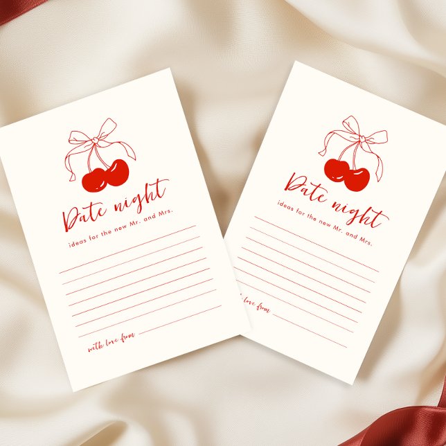 Cherry Brautparty Date Night Card Briefpapier (Von Creator hochgeladen)