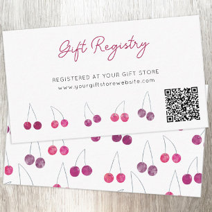 Cherry Brautparty Geschenk Registrierung QR Code Begleitkarte