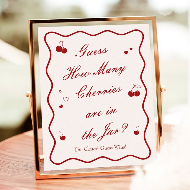 Cherry Bridal Shower Guess How Many Cherries Poster (Von Creator hochgeladen)