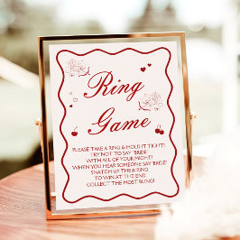 Cherry Bridal Shower Ring Game Poster