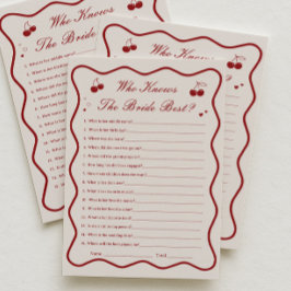 Cherry Bridal Shower Who Knows Bride Best Card Einladung