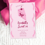 Cherry Cake Girls 16 . Geburtstag Geburtstag Einladung<br><div class="desc">Eine süße 16. Geburtstagsparty mit Kirschkuchen! Diese Hand illustriert lädt modern und trendig ein!</div>