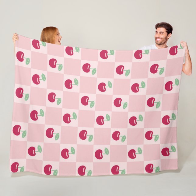 Cherry Checkerboard Delight Fleecedecke (Beispiel)