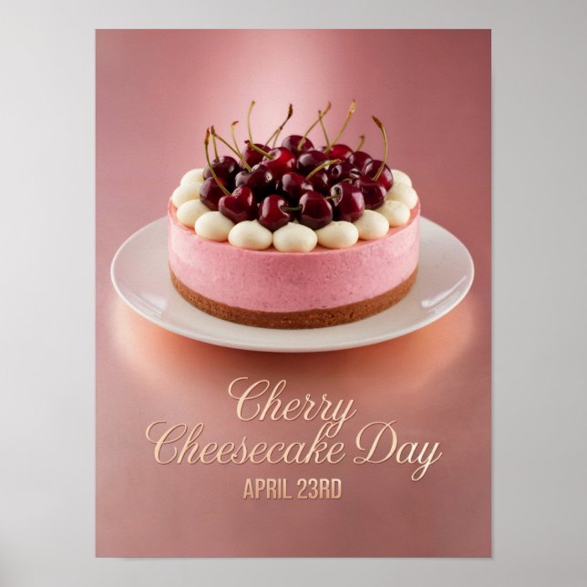 Cherry Cheesecake Day 23. April Holiday Poster (Vorne)