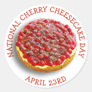 Cherry Cheesecake Day 23. April Runder Aufkleber