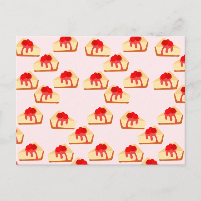 Cherry Cheesecake Dessert Postkarte (Vorderseite)