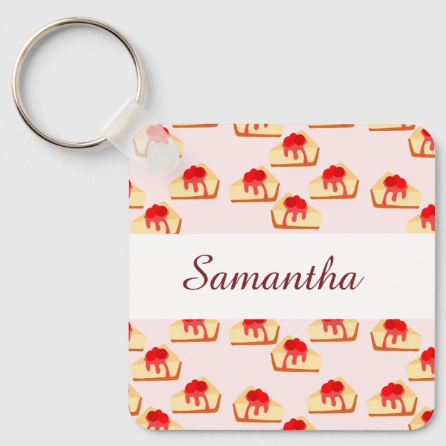 Cherry Cheesecake Dessert Schlüsselanhänger (Vorderseite)