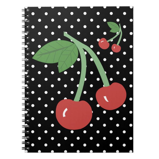 Cherry Cherry Notebook - Punkte Notizblock (Vorderseite)
