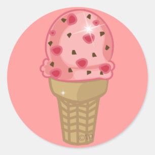 Cherry Chocolate Chip Runder Aufkleber