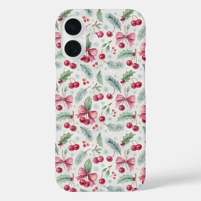 Cherry Christmas Case-Mate iPhone Hülle (Rückseite)