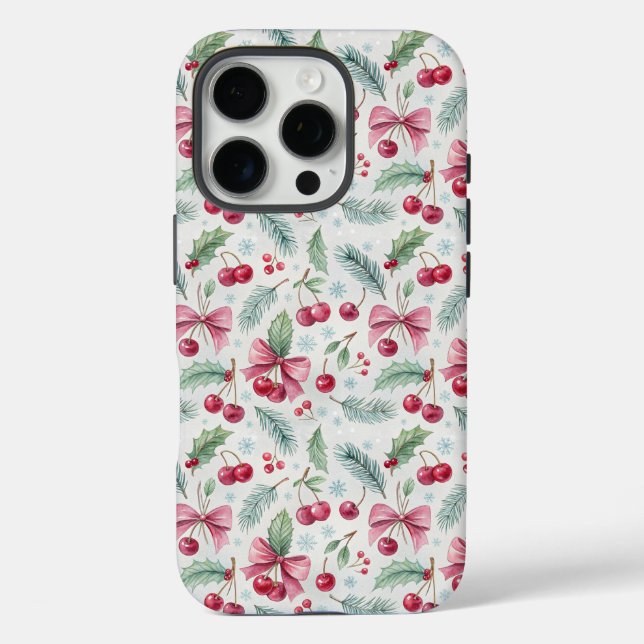 Cherry Christmas Case-Mate iPhone Hülle (Rückseite)