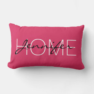 Cherry color Zuhause monogram Lendenkissen