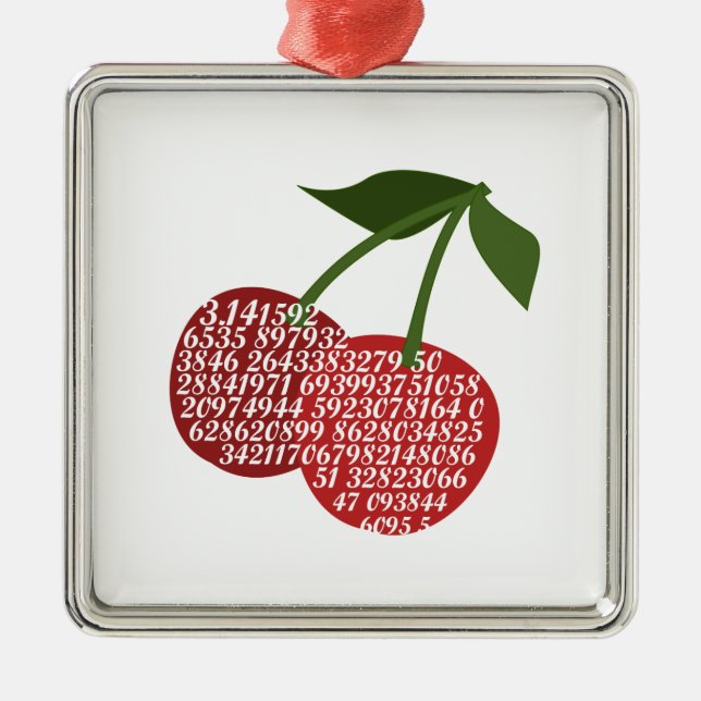 Cherry Complete Pi Silbernes Ornament (Vorne)