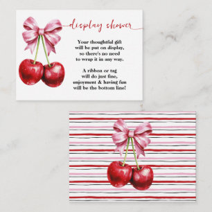 Cherry Coquette Display No Wrapping Baby Dusche Begleitkarte
