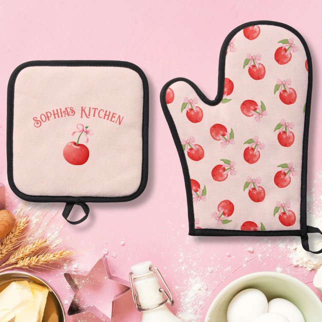Cherry Coquette Ofenhandschuh & Topflappen-Set (Von Creator hochgeladen)