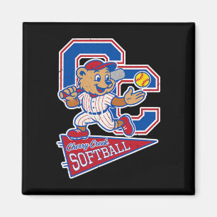 Cherry Creek High School Softball Mit Maskottchen  Magnet