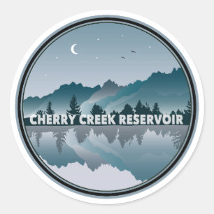 Cherry Creek Reservoir Colorado Reflektion Runder Aufkleber