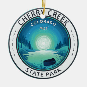Cherry Creek Staat Park Colorado Vintages Abzeiche Keramik Ornament